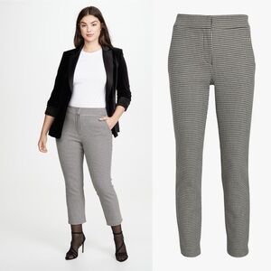 A.L.C. James Pants Houndstooth Cotton Blend Black Cream Size 18 NWT